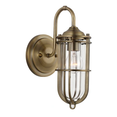 Image of Feiss Urban Restoration 1 Light Wall Dark Antique Brass IP44