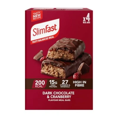 Image of Slimfast meal replacement bar multipack dark chocolate cranberry 60g 4s