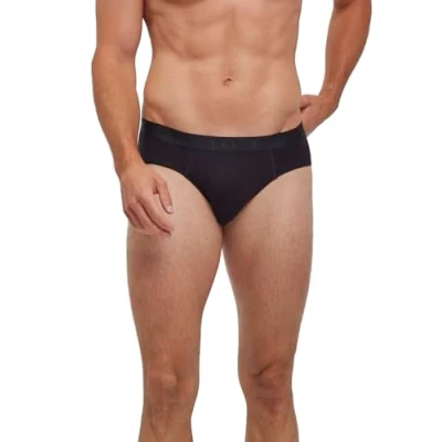 Image of FALKE Men&#039;s Daily Comfort 2 Pack M BR Baumwolle atmungsaktiv Stück Briefs, Schwarz (Black 3000), (Pack of 2)