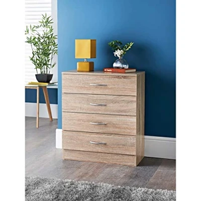 Image of Fabulous Lokken Oak Finish 4 Drawer Chest Store Away all of Your Clothes W60 x D30 H70cm (Approx.)