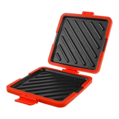 Image of Microwave Toastie Sandwich Maker, Micro Munchy Microwavable Maker with Adjustable Silicone Straps, No Electricity, Wireless(Red)