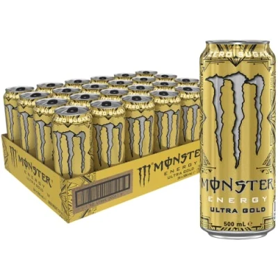 Image of Monster Energy Drink Ultra Gold Cans 24 x 500mL