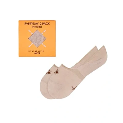 Image of Burlington Men&#039;s Everyday 2 Pack Box M IN Cotton No Show Plain Pairs Liner Socks, Beige (Gravel 4840) new eco friendly, 5.5 6.5