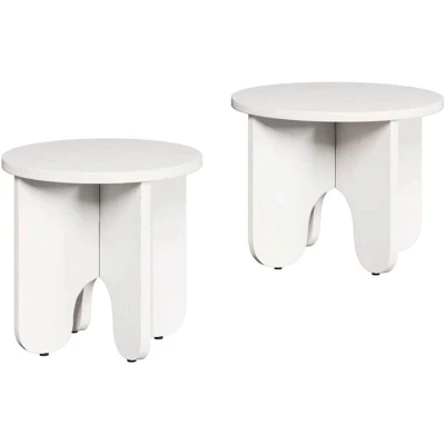 Image of Coffee Table Set 2 pcs White Solid pine wood vidaXL
