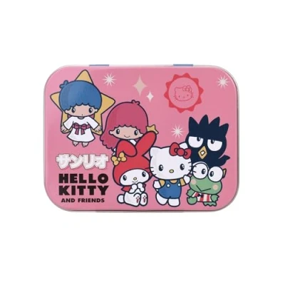 Image of Hello Kitty and Friends Plasters in Metal Tin Box, Two Sizes with Cute Design, Easy Removal &amp; Skin Friendly, Breathable Adhesive, 24
