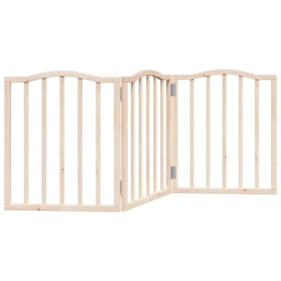 Image of vidaXL Dog Gate Foldable 3 Panels 150 cm Poplar Wood