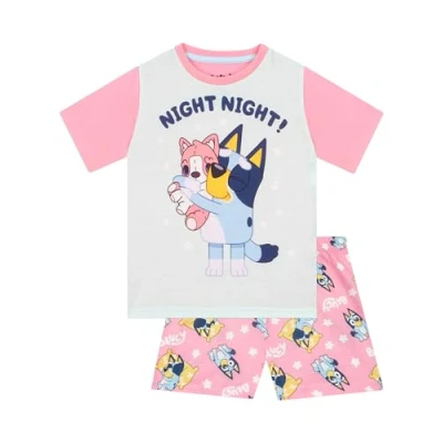 Image of Bluey Pyjamas Night Girls Short Summer Girls&#039; Pyjama Sets Pink 3 4 Years