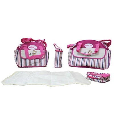 Image of Multi Function Baby Diaper Nappy Bag/Mummy Changing Set Handbag (Pink Design Two)