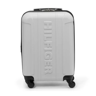 Image of Tommy Hilfiger Carry on Overhead Spinner Hardside Luggage, Silver, S, Luggage