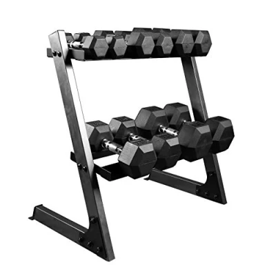 Image of EXTREME FITNESS Dumbbell Hex Rubber Weights Set &amp; Storage Rack Tree Dumbbells