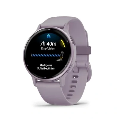 Image of Garmin [Renewed vívoactive 5, AMOLED GPS Smartwatch, All day Health Monitoring, Advanced Fitness Features, Personalised Sleep Coaching, Music and up to 11 days battery life, Metallic Orchid (Renewed)
