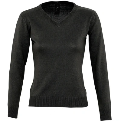 Image of SOLS Womens/Ladies Galaxy V Neck Sweater (Black) Size Large