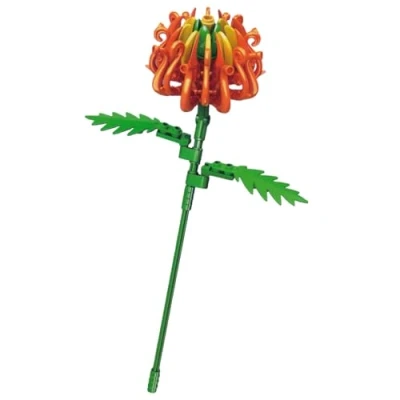 Image of Flower Building Blocks Set Make Your Own Bouquet Faux Plant Bricks Toy Kits Orchid Sunflower Rose Chrysanthemum or Vase for Kids 6+ and Adults (Chrysanthemum)