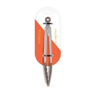 Image of Silk Route Home&#039;s Stainless Steel &amp; Silicone Food Tong
