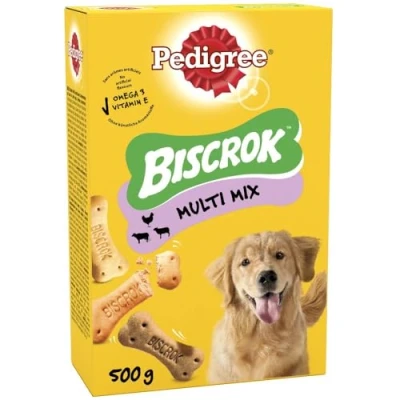 Image of Pedigree Biscrok Multi Mix Dog Treats Bone Shaped Biscuits 500 g