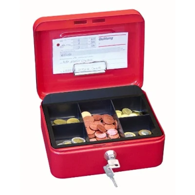 Image of WEDO 145 202H Cash Box in Red Size 2 (20.0 x 16.0 9.0 cm)