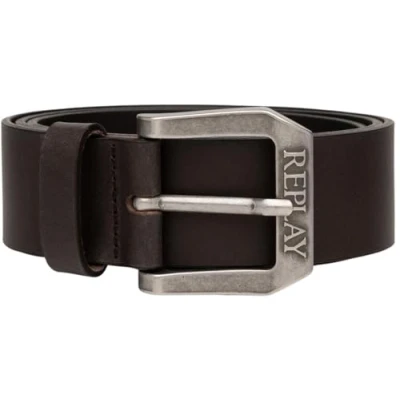Image of Replay men&#039;s leather belt, Brown (Black 128), 85 cm