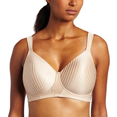 Image of Playtex Women&#039;s Secrets 4707 Perfectly Smooth Wireless Full Coverage Bra, Nude Stripe, 36B