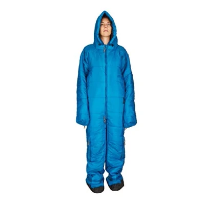 Image of Hygger Nanuk Mykonos Blue M Original Sleeping Bag with Arms and Legs, 3M Thinsulate filling makes it warm, lightweight &amp; small in pack size