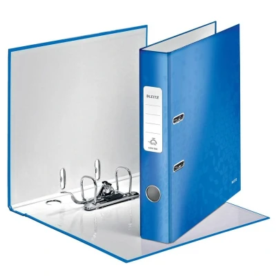 Image of Leitz WOW Lever Arch File Laminated Paper on Board A4 50mm Spine Width Blue Metallic (Pack 10) 10060036