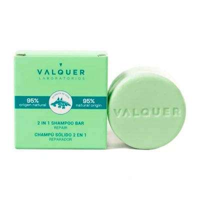Image of Valquer 2 in 1 Solid Repairing Shampoo + Conditioner: cleaning, nourishes and makes the hair soft. To repair hydrate most damaged brittle with 95% natural ingredients. 70gr