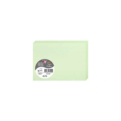 Image of Clairefontaine Ref 2350C Pollen Folded Card (Pack of 25 Sheets) 110 x 155mm Sized, 210gsm Card, Inkjet &amp; Laser Printer Compatible, Acid Free Green