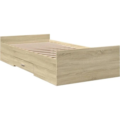 Image of vidaXL Bed Frame with Drawers without Mattress Sonoma Oak 90x190 cm Single