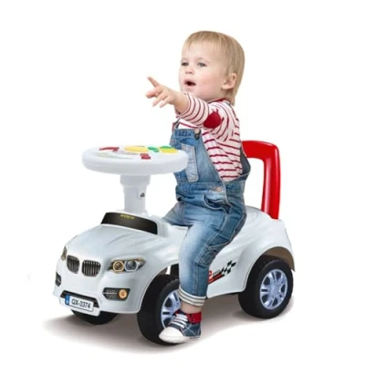 Image of Sobebear Ride on Car Toys For KidsToddlers Push With Footrest Toy Parent Handle, Children Walker 1 3 Years Toddlers Boys &amp; Girls (White)