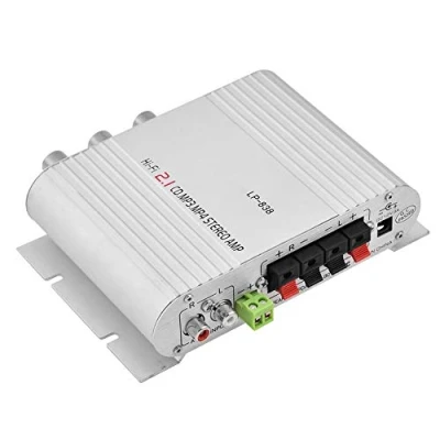 Image of Mini Amplifier Hi Fi 2.1 CH Class D Stereo Amplifier, HiFi Bass Auto Car Home Audio Power Digital Amp, High DC Super Bass, Compatible with CD MP3 MP4(Silver)