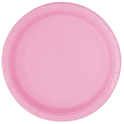 Image of Unique 30877EU Eco Friendly Paper Plates 23 cm Baby Pink Colour 8 Count (Pack of 1)