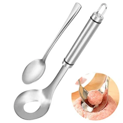 Image of Meatball Spoon, Stainless Steel Scoop Ball Maker, Non Stick Maker Meat Baller with Long Handle