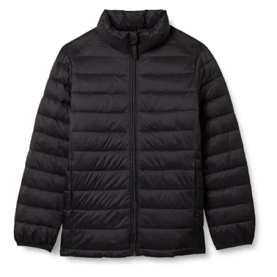Image of Amazon Essentials Boys&#039; Lightweight Water Resistant Packable Puffer Jacket, Black, 8 Years