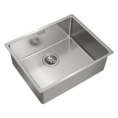 Image of Teka 115000005 Kitchen Sink Made of Stainless Steel with a Single Bowl Linea RS15 50.40 3½ W/OVF SP 115000005, Grey, 44 x 20 54 cm