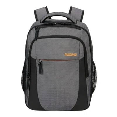 Image of American Tourister Unisex Laptop Backpack 15.6 Inch Backpack, Grey/Black, 30,5 x 46 19,5 cm, Business