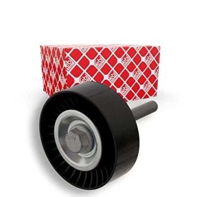 Image of 1J0145276, 1J0145276B, 6QD145276 Idler Pulley FEBI BILSTEIN 30859 with screw VOLKSWAGEN: Golf 6, 5, Polo V Hatchback, AUDI: A3 Sportback