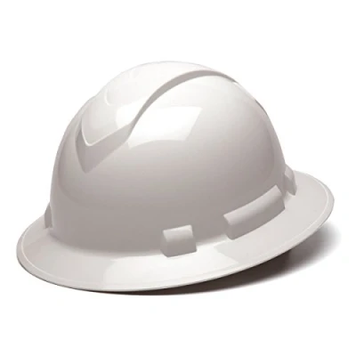Image of Pyramex HP54110 Ridgeline Full Brim Hard Hat, 4 Point Ratchet Suspension, White