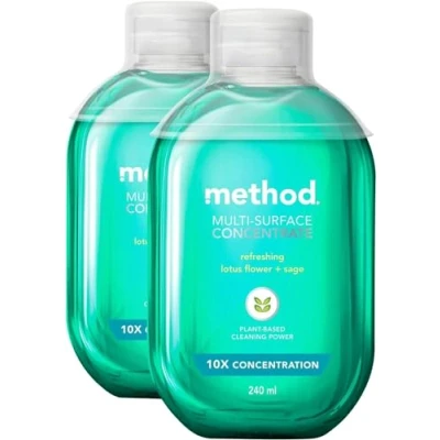 Image of Method Multi Surface Cleaner Concentrate, Refreshing, Lotus flower + Sage fragrance, 2X 240 ml (Pack of 2)