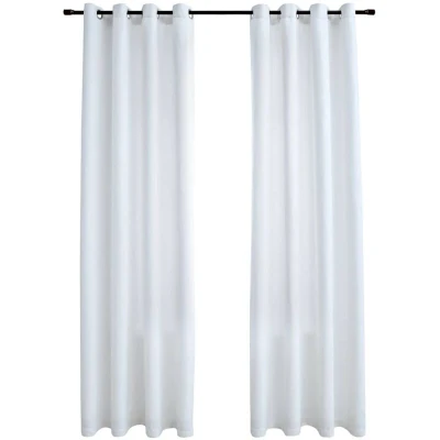 Image of vidaXL Blackout Curtains with Metal Rings 2 pcs Off White 140x245 cm