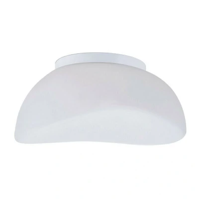 Image of Opal Flush Ceiling 3 Light E27, White, Frosted Glass