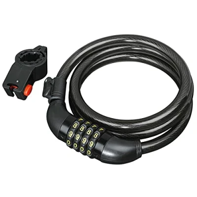 Image of Hama Bicycle Combination Spiral Lock, 120 cm, black