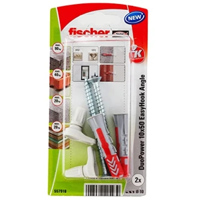 Image of fischer 96360 Blister 2 Drivers DUOPOWER EASYHOOK 10X50 557918, Neutral