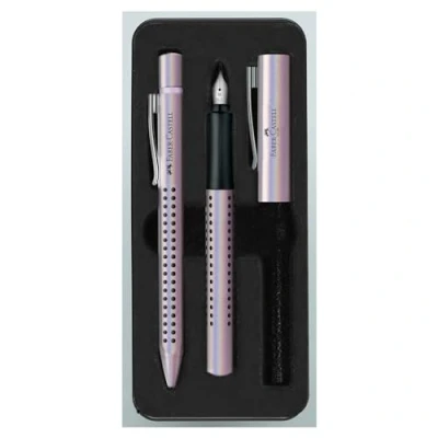 Image of Faber Castell Grip Edition Fountain Pen and Ballpoint Set Glam Pearl