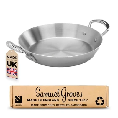 Image of Samuel Groves STP7137RH Classic 28cm Stainless Steel Triply Paella Pan