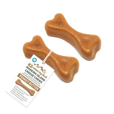 Image of K2 Natural Dog Treats Madeira Island Cheese Chews Highly Digestible Peanut Butter (M (Pack of 2))
