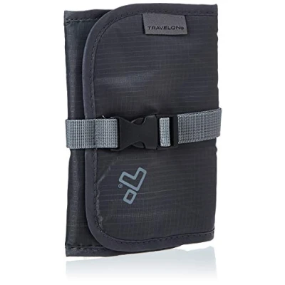 Image of Travelon Tech Accessory Organizer, Charcoal, OPEN 13.75 x 6.5 .1 CLOSED 5 1, Organizer