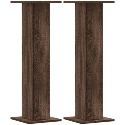 Image of vidaXL Plant Stands 2 pcs Brown Oak 30x30x95 cm Engineered Wood