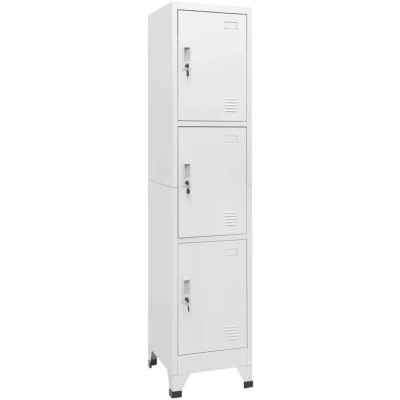 Image of vidaXL Locker Cabinet with 3 Compartments 38x45x180 cm