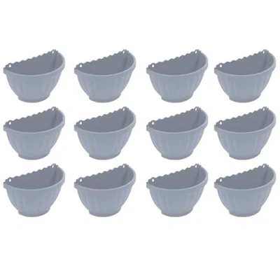 Image of M1SS 24x Etruscan Wall Basket Soft Grey Flower Pot Hanging Planter Garden Plant Container Indoor or Outdoor Home Decoration