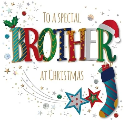 Image of To A Special Brother Embellished Christmas Greeting Card Xmas Cards MWXR0409/J