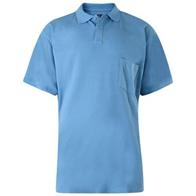 Image of Kam Poly Cotton Soft Fabric Plain Basic Polo Shirt in Powder Blue 5XL